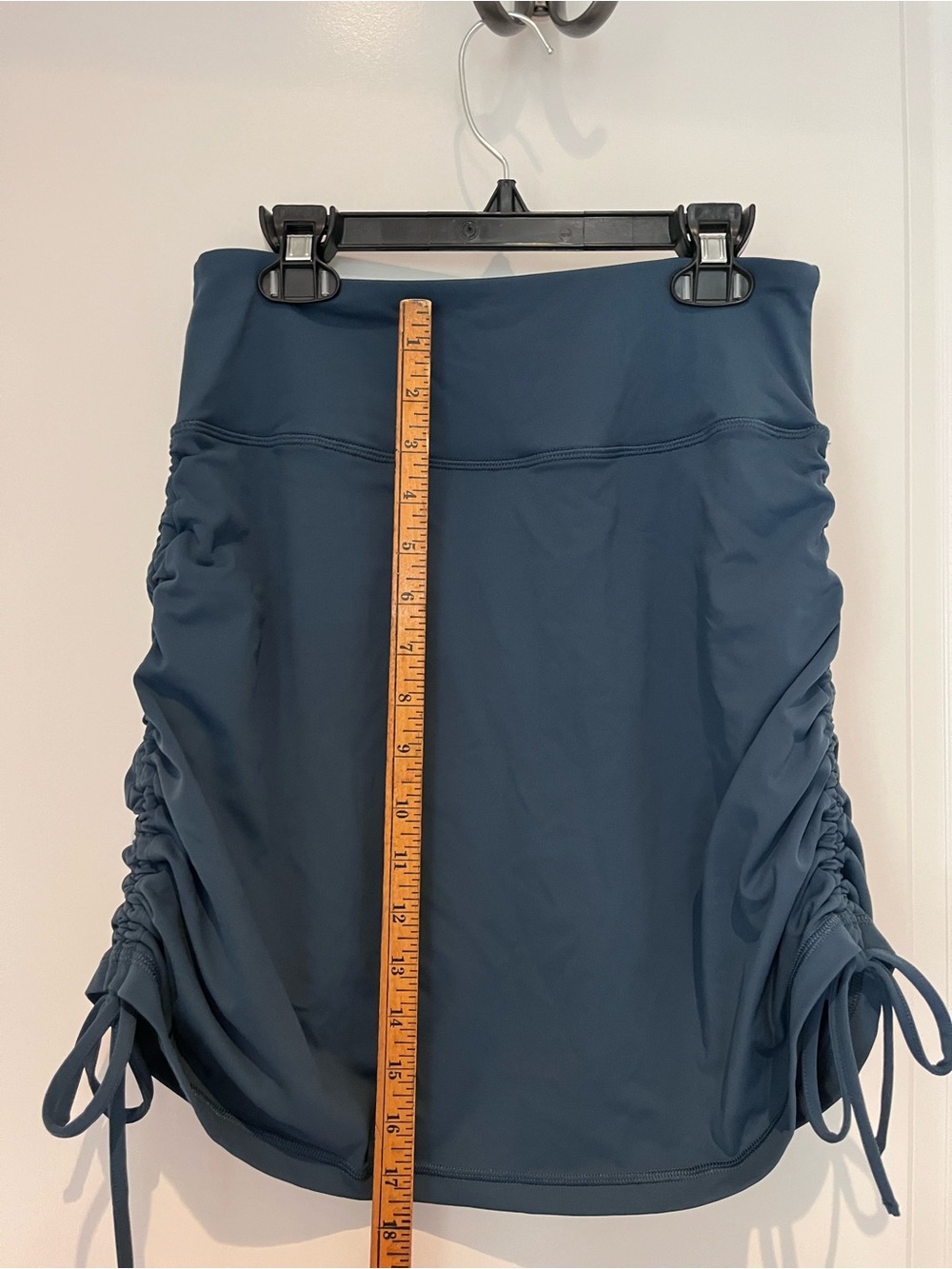 Ruched Side Drawstring Skort in Deep Teal